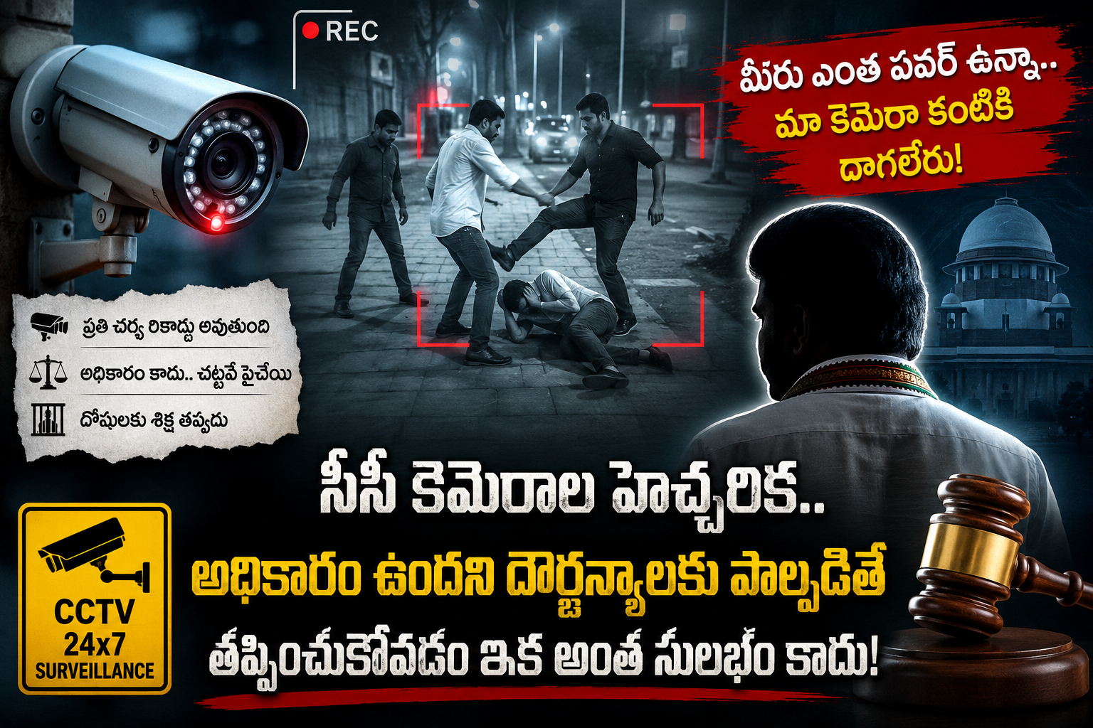 సీసీ కెమెరాల హెచ్చరిక.. అధికారం ఉందని దౌర్జన్యాలకు పాల్పడితే తప్పించుకోవడం ఇక అంత సులభం కాదు!